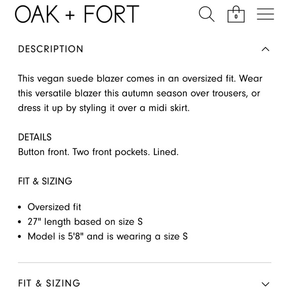 COPY - OAK + FORT vegan suede blazer - Picture 8 of 8